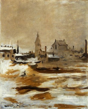  effect Art Painting - Effect of Snow at Petit Montrouge Eduard Manet